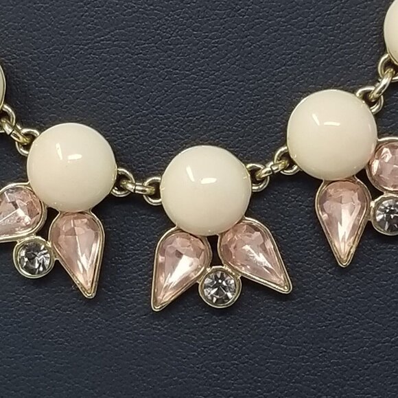 JCREW Y2K Whimsical Boho Glam Cabochon Statement Rhinestones GoldTone Necklace - Picture 3 of 5